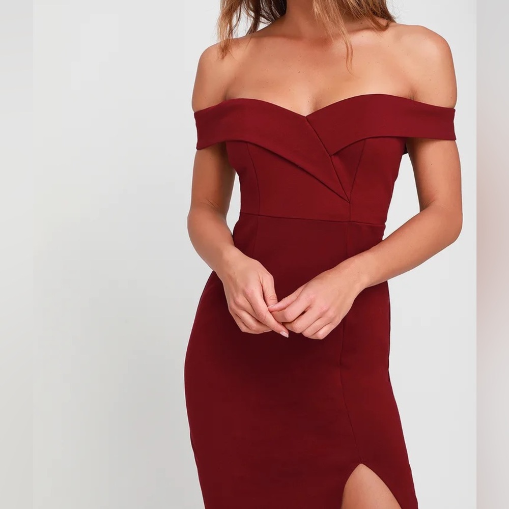 Lulus Classic Glam Off-the-Shoulder Bodycon Dress - Picture 2 of 6